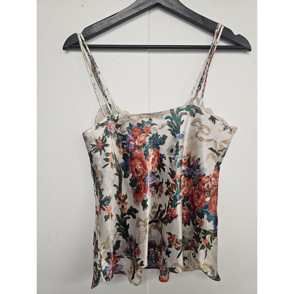 Vintage Victoria's‎ Secret Camisole Womens Medium Floral Lace Satin Sleepwear - Picture 4 of 8